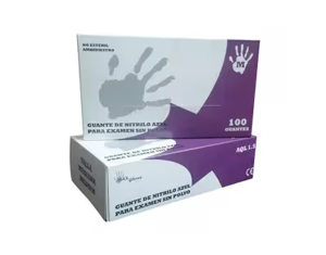 Guantes de nitrilo talla L (8/9), caja de 100